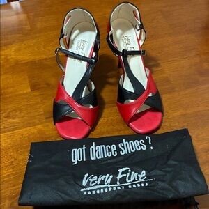 Red & Black Women's Dance Tango Heels